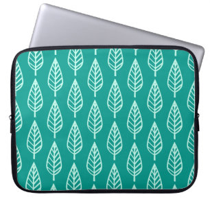 Housse Pour Ordinateur Portable Motif en feuille de hêtre - Peacock et aqua