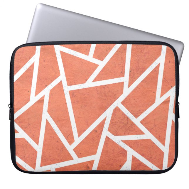 Housse Pour Ordinateur Portable Motif en mosaïque orange mandarin (Devant)