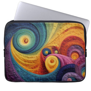 Housse Pour Ordinateur Portable Motif en spirale abstrait Texture de tourbillon 3D
