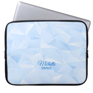 Housse Pour Ordinateur Portable Motif et personnalisation en polygones bleu clair