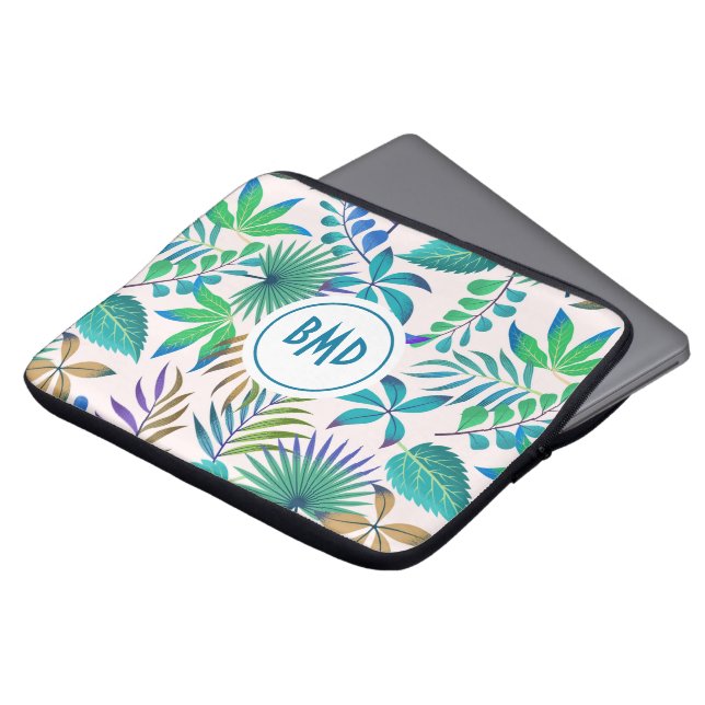 Housse Pour Ordinateur Portable Motif feuille tropical (Devant haut)