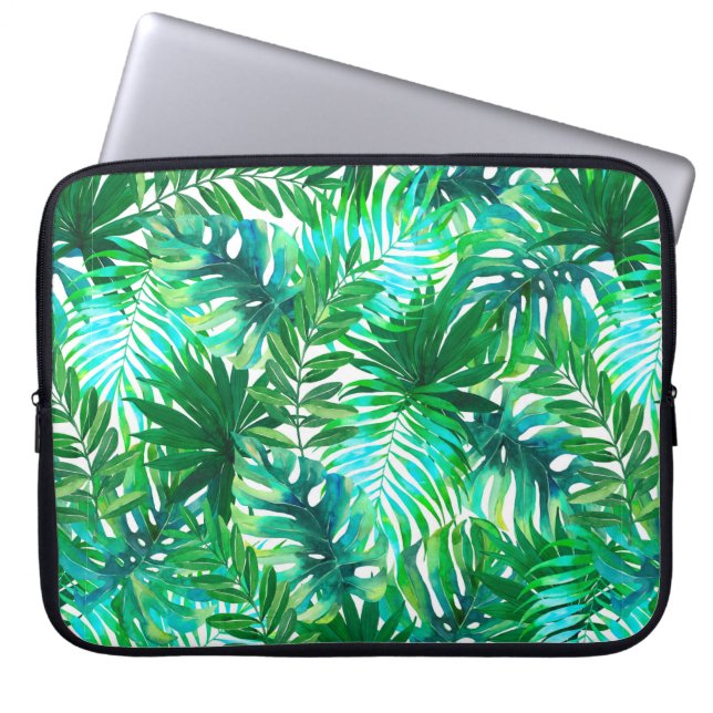 Housse Pour Ordinateur Portable Motif feuille tropical (Devant)