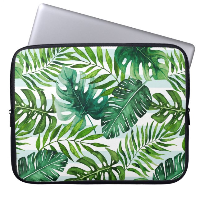 Housse Pour Ordinateur Portable Motif Feuille tropical aquarelle (Devant)