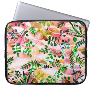 Housse Pour Ordinateur Portable Motif feuille tropical répétant. Photo artistique