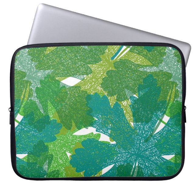 Housse Pour Ordinateur Portable Motif feuille vert transparent (Devant)