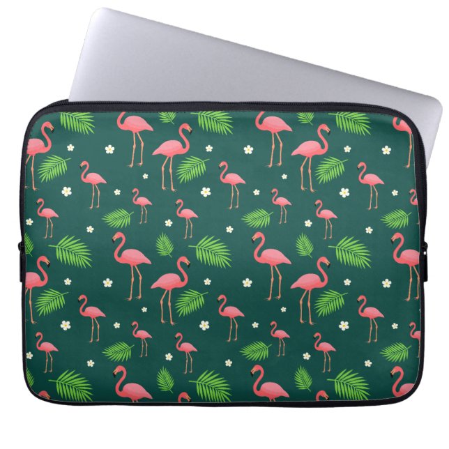 Housse Pour Ordinateur Portable Motif Flamant Tropical (Devant)