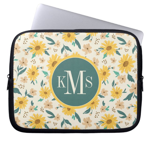 Housse Pour Ordinateur Portable Motif Fleur de marguerite jaune (Devant)