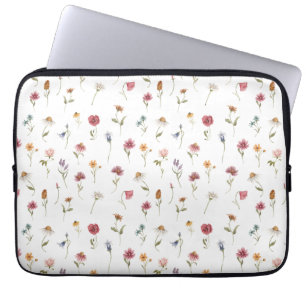 Housse Pour Ordinateur Portable Motif Fleur sauvage de ressort d'aquarelle