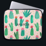 Housse Pour Ordinateur Portable Motif fleurissant de cactus d'aquarelle<br><div class="desc">Un motif fleurissant de cactus d'aquarelle douce, belle et girly est décrit sur cette douille faite sur commande d'ordinateur. ** La couleur d'arrière - plan (actuellement dans le rose) est réellement transparente ainsi vous peut facilement le changer en quelque couleur vous aimiez : Cliquez sur dessus la personnaliser il button>...</div>