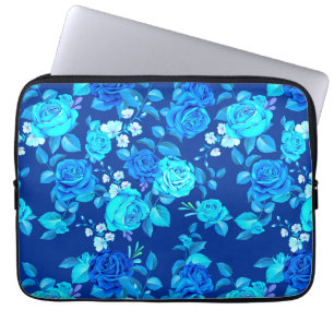 Housse Pour Ordinateur Portable Motif Fleurs Rose Bleue Classique-87600