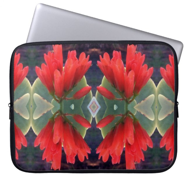 Housse Pour Ordinateur Portable Motif Fleurs rouges (Devant)