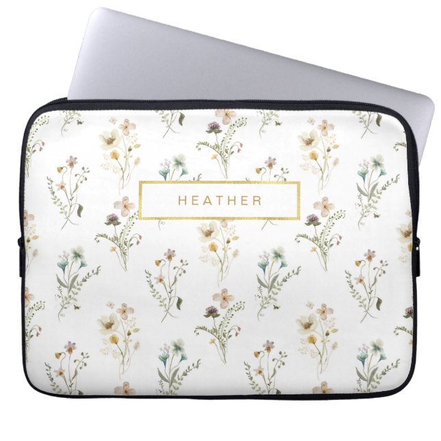 Housse Pour Ordinateur Portable Motif floral (Devant)
