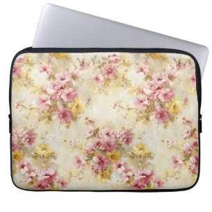 Housse Pour Ordinateur Portable Motif floral à l'aquarelle vintage