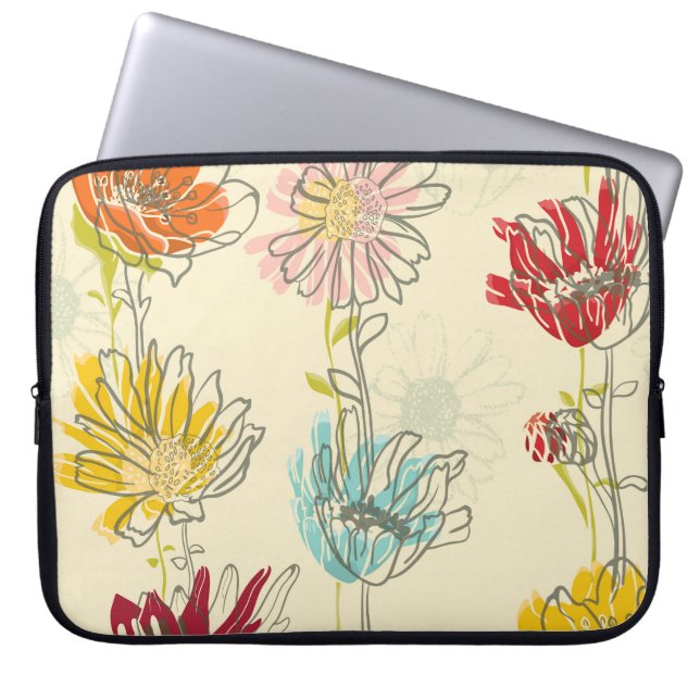 Housse Pour Ordinateur Portable Motif floral à main (Devant)
