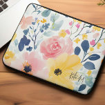 Housse Pour Ordinateur Portable Motif Floral Aquarelle moderne<br><div class="desc">Belle illustration de style aquarelle.</div>