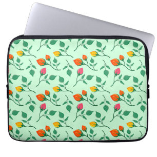 Housse Pour Ordinateur Portable Motif floral avec fleurs roses colorées