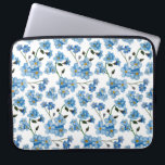 Housse Pour Ordinateur Portable Motif floral bleu aquarelle. Fleurs mignonnes<br><div class="desc">Manche d'ordinateur portable à motif floral bleu aquarelle.</div>