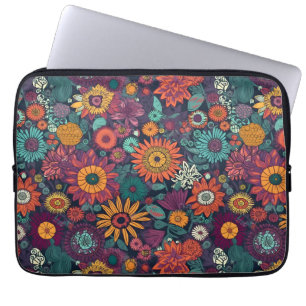 Housse Pour Ordinateur Portable Motif floral, Bouquet de fleurs colorées