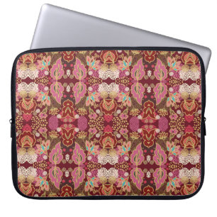 Housse Pour Ordinateur Portable Motif floral chaotique et décoratif