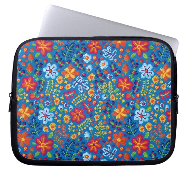 Housse Pour Ordinateur Portable Motif floral de broderie (Devant)