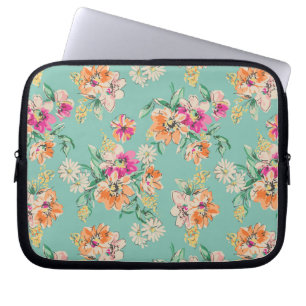 Housse Pour Ordinateur Portable Motif floral de croquis lumineux