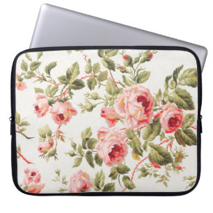 Housse Pour Ordinateur Portable Motif floral de roses roses vintage