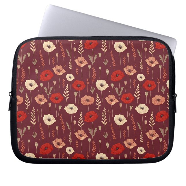 Housse Pour Ordinateur Portable Motif floral du pavot (Devant)