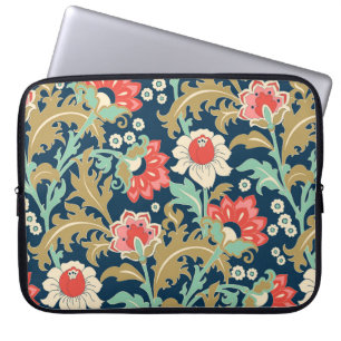 Housse Pour Ordinateur Portable Motif floral incolore dans le style folk avec