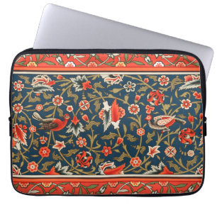 Housse Pour Ordinateur Portable Motif floral indo-persan bohème vintage rouge