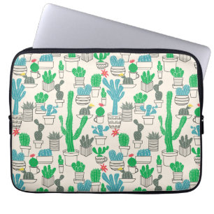 Housse Pour Ordinateur Portable Motif floral naturel mignon de cactus