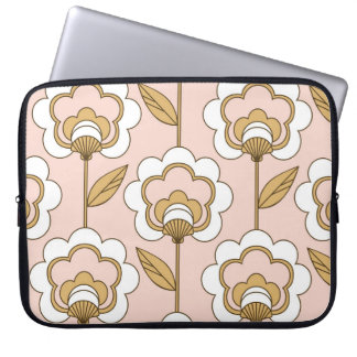 Housse Pour Ordinateur Portable Motif floral rétro incolore