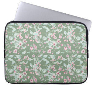 Housse Pour Ordinateur Portable Motif floral rose et blush