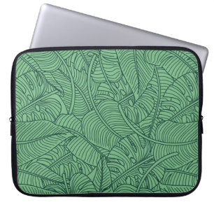 Housse Pour Ordinateur Portable Motif floral sans couture avec feuilles. dos tropi