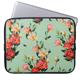 Housse Pour Ordinateur Portable Motif floral sans couture dans le style victorien.