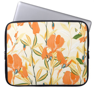 Housse Pour Ordinateur Portable Motif floral vintage sans couture. Orang d'arrange