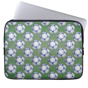 Housse Pour Ordinateur Portable Motif Futbal bleu et blanc