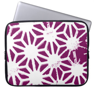 Housse Pour Ordinateur Portable Motif géométrique à baies et blanc