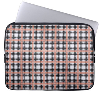 Housse Pour Ordinateur Portable Motif géométrique à carreaux marron à carreaux