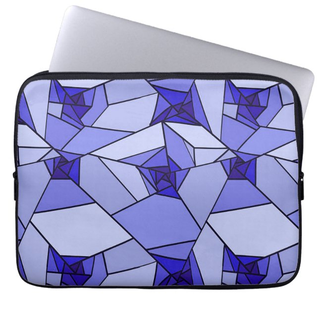 Housse Pour Ordinateur Portable Motif géométrique abstrait bleu (Devant)