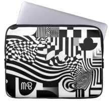 Motif géométrique abstrait moderne noir et blanc 3