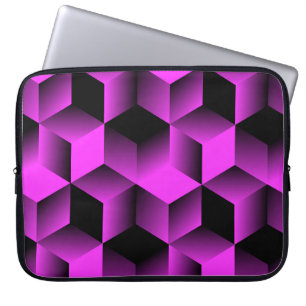 Housse Pour Ordinateur Portable motif géométrique abstrait transparent avec grille