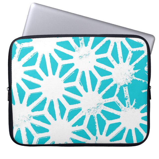 Housse Pour Ordinateur Portable Motif géométrique Aqua (Devant)