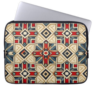 Housse Pour Ordinateur Portable Motif géométrique complexe avec des couleurs vives
