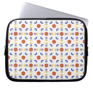 Housse Pour Ordinateur Portable Motif géométrique de fleur au néon d'art popula