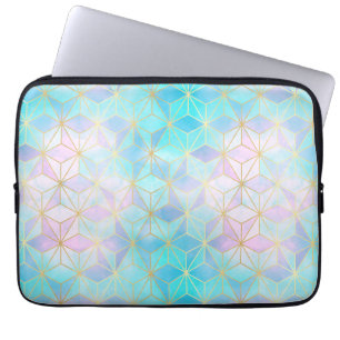 Housse Pour Ordinateur Portable Motif géométrique en verre Iridescente