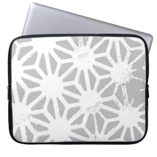 Housse Pour Ordinateur Portable Motif géométrique gris et blanc