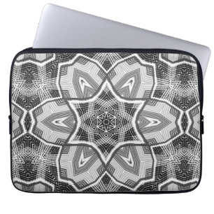 Housse Pour Ordinateur Portable Motif géométrique noir blanc