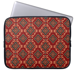 Housse Pour Ordinateur Portable Motif géométrique rouge / Impression indienne