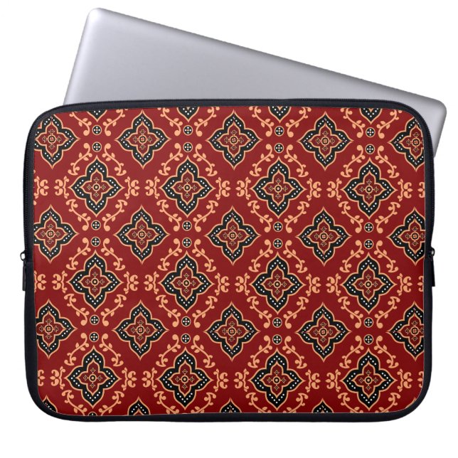 Housse Pour Ordinateur Portable Motif géométrique rouge / Impression indienne (Devant)