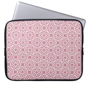 Housse Pour Ordinateur Portable Motif géométrique sans couture rose blanc